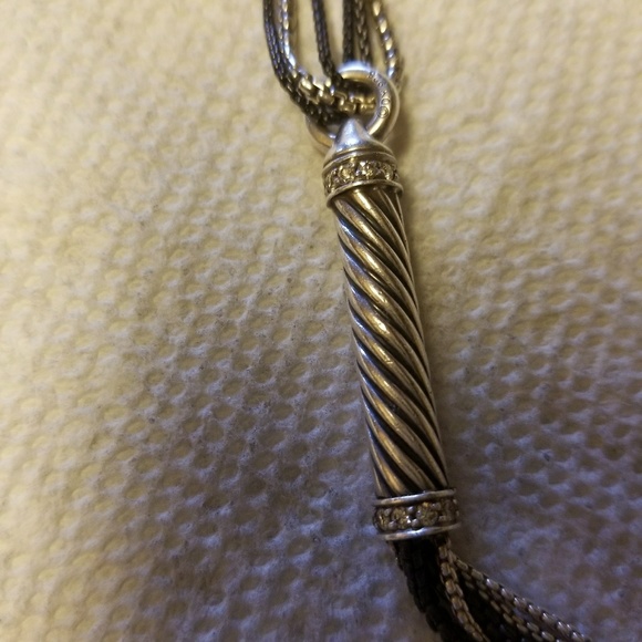 David Yurman tassel necklace in black and silver - Picture 4 of 8